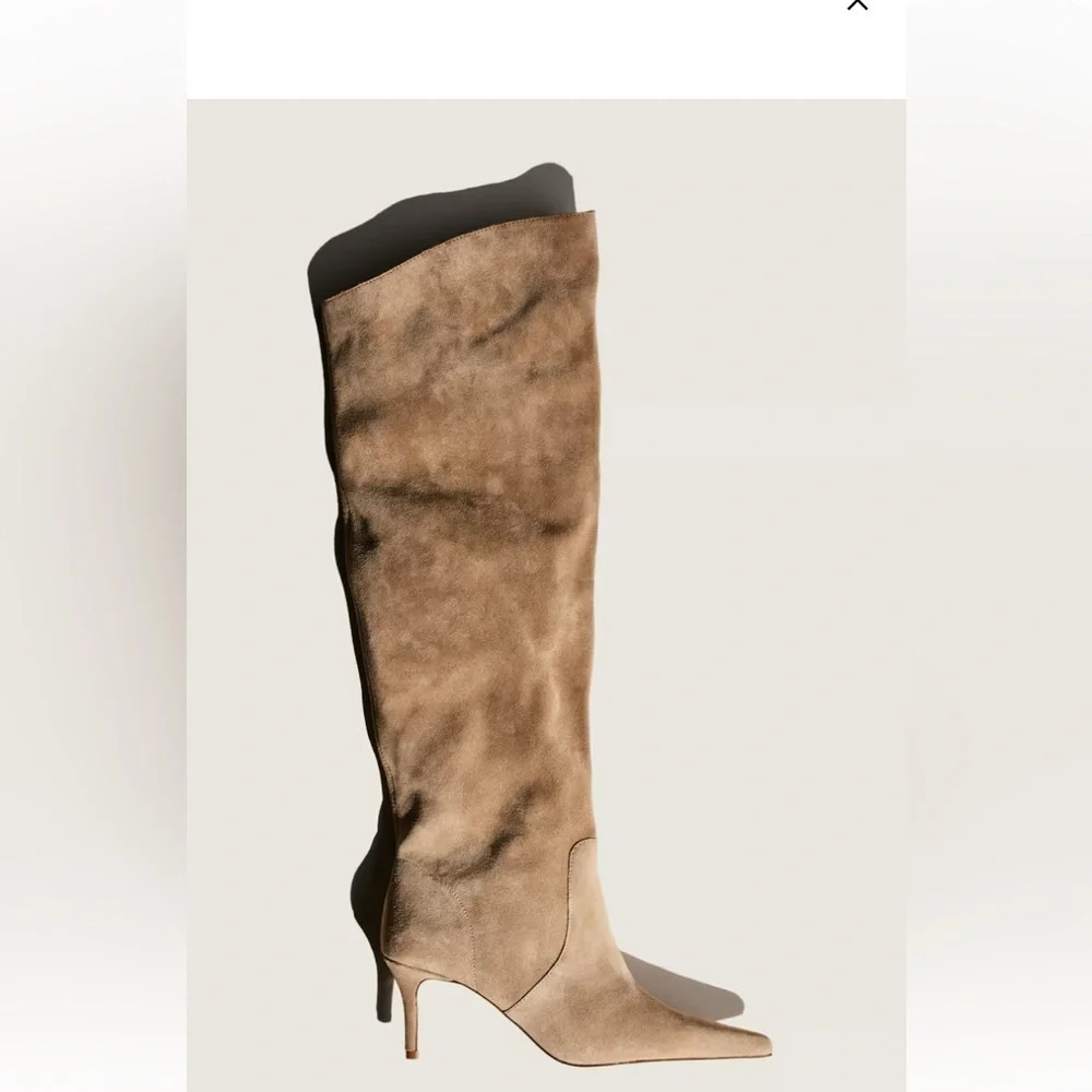 Tan suede Knee high Boots
